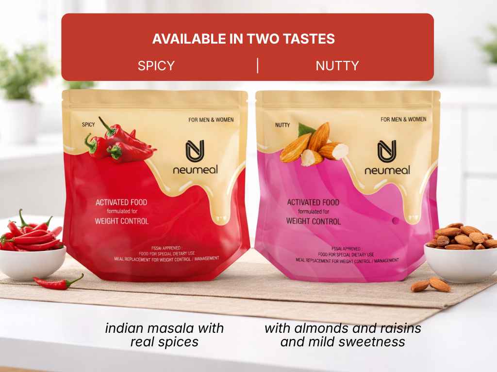 spicy and nutty variants of neumeal low calorie meal replacer 